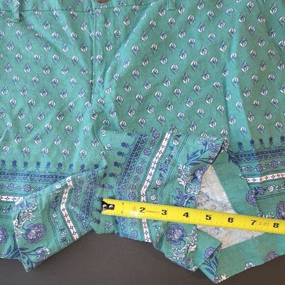 Old Navy Teal Turquoise Linen Blend Shorts 14 - Picture 7 of 11